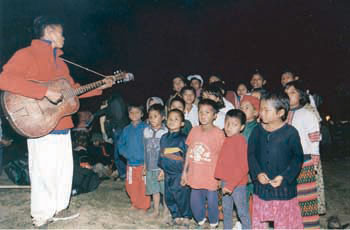 Traditional cultural night by Bomb community of Bangladesh at Boga Lake.